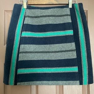 Anthropologie • Striped Wool Mini Skirt • Size 6